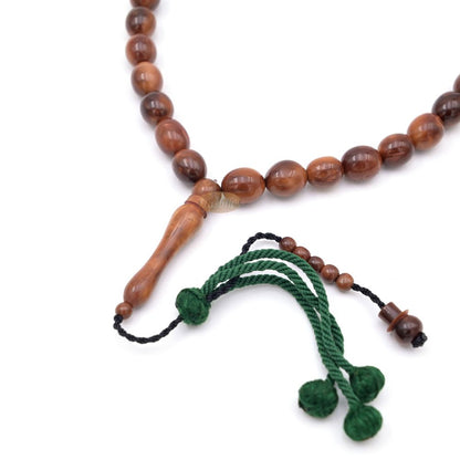 Medium 12x10mm Genuine Kuka Misbaha – Handcrafted 33-bead Muslim Prayer Beads Tasbih