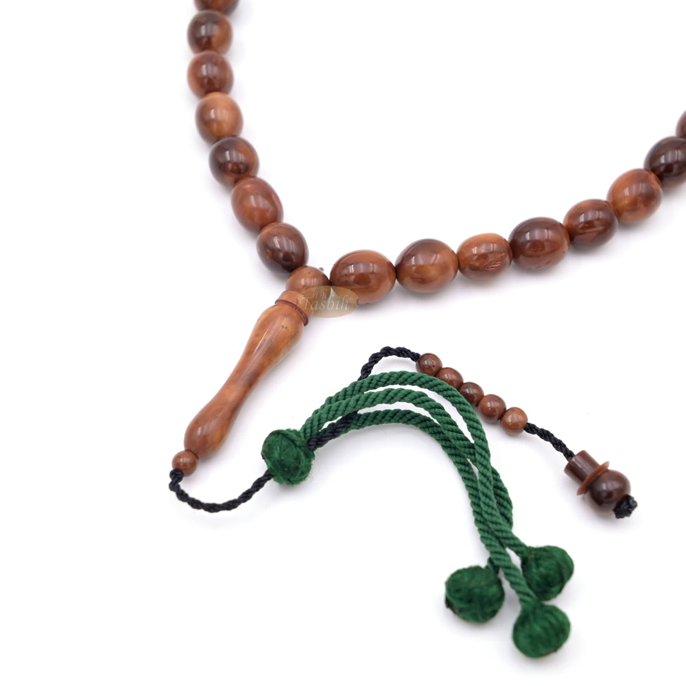 Medium 12x10mm Genuine Kuka Misbaha - Handcrafted 33-bead Muslim Prayer Beads Tasbih