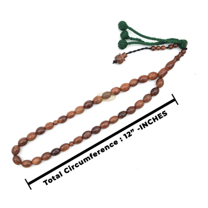 Medium 10x8mm Genuine Kuka Misbaha - Handcrafted 33-bead Muslim Prayer Beads Tasbih