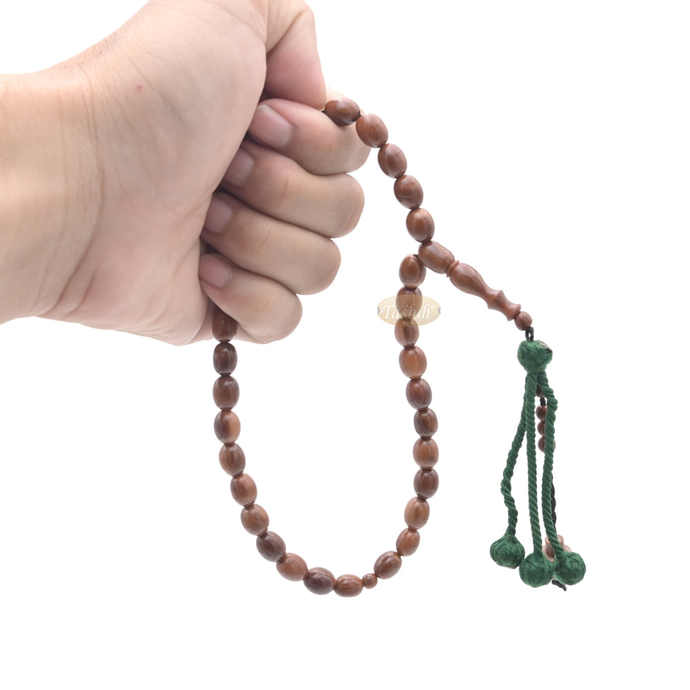 Medium 10x8mm Genuine Kuka Misbaha - Handcrafted 33-bead Muslim Prayer Beads Tasbih