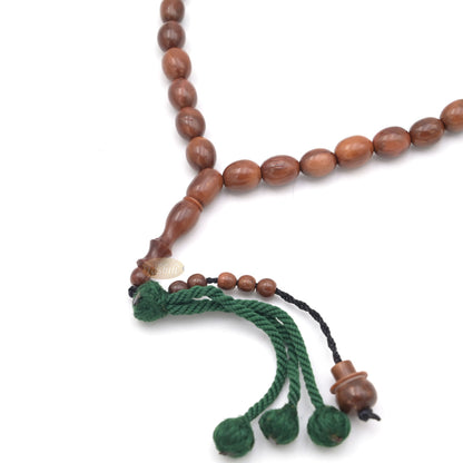 Medium 10x8mm Genuine Kuka Misbaha - Handcrafted 33-bead Muslim Prayer Beads Tasbih