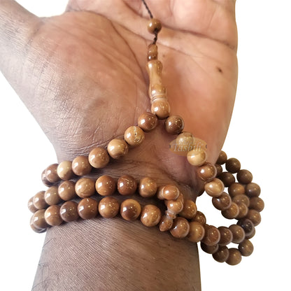 Kokka Turki Warna Alami 8 mm - Tasbih Biji Kuka - Rosario - Misbaha