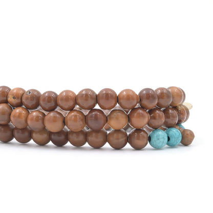Kuka and Turquoise Muslim Prayer Beads with Adjustable Marker – 8mm Round Beads Made in Saudi Arabia