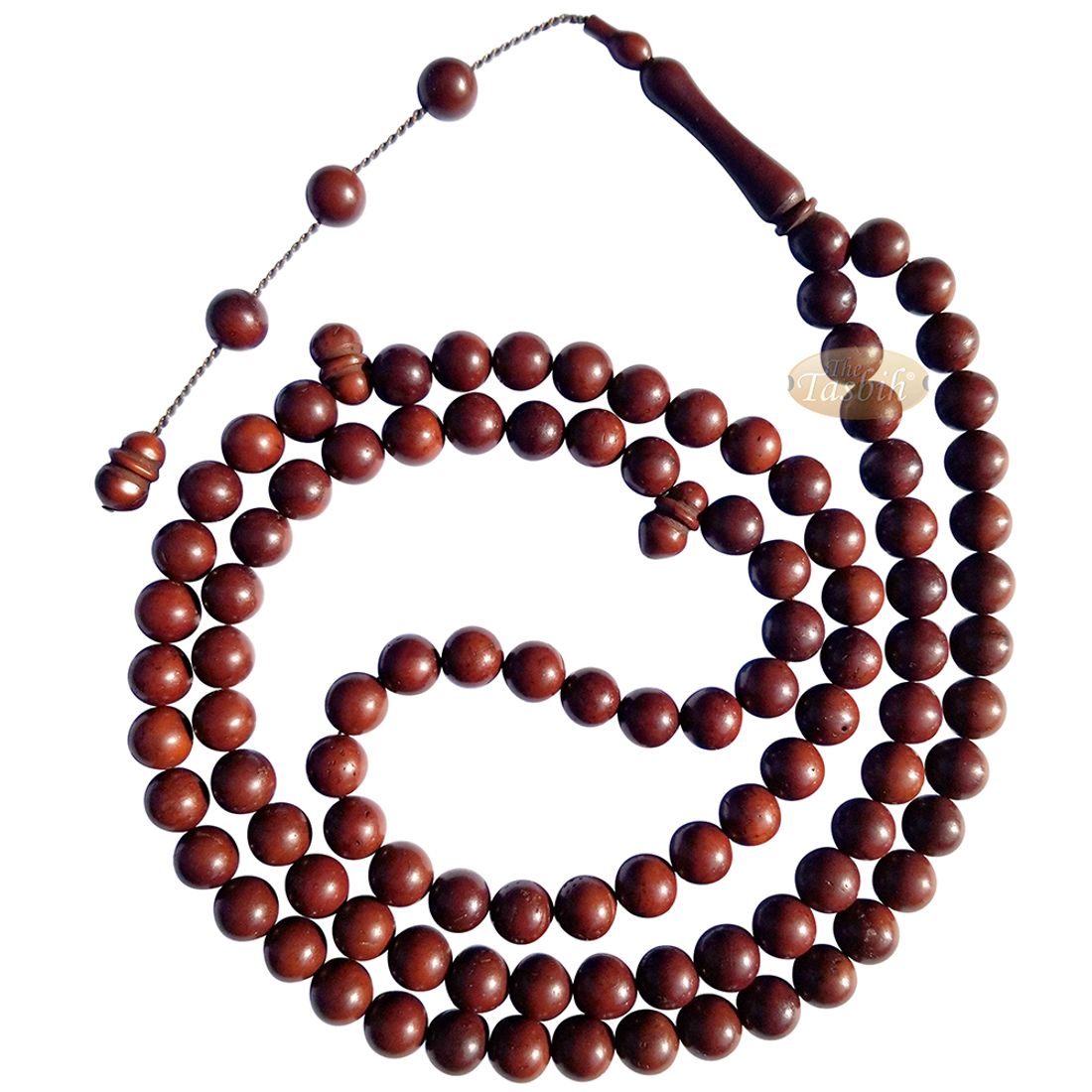 Natural 7-mm 99bd Antique Color Kuka Tasbih Round Beads