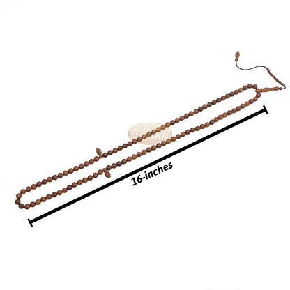 Natural Genuine Kuka Seed Tasbih Misbaha 99 count 8 mm Metal Inlay Beads Muslim Prayer Necklace