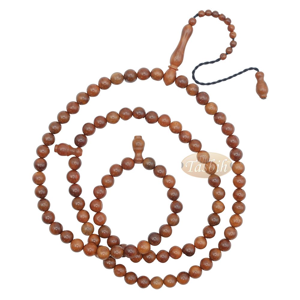 Genuine Kuka Seed Tasbih Sibha 99 count 8.5 mm Beads Handcrafted Islamic Prayer Necklace
