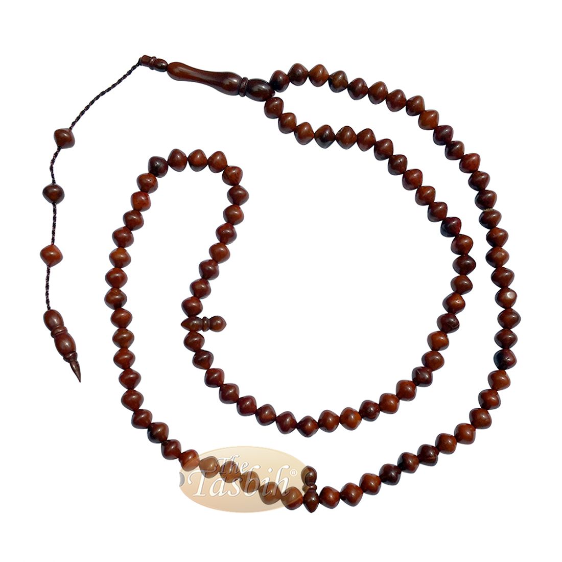 Dark Brown Saucer Shape 6x7mm 99-ct Turkish Style Koka Tasbih Prayer Beads