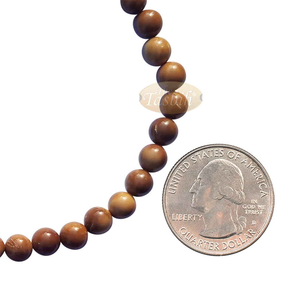 Tasbih Kuka 7 mm Warna Alami Manik-manik Meruncing