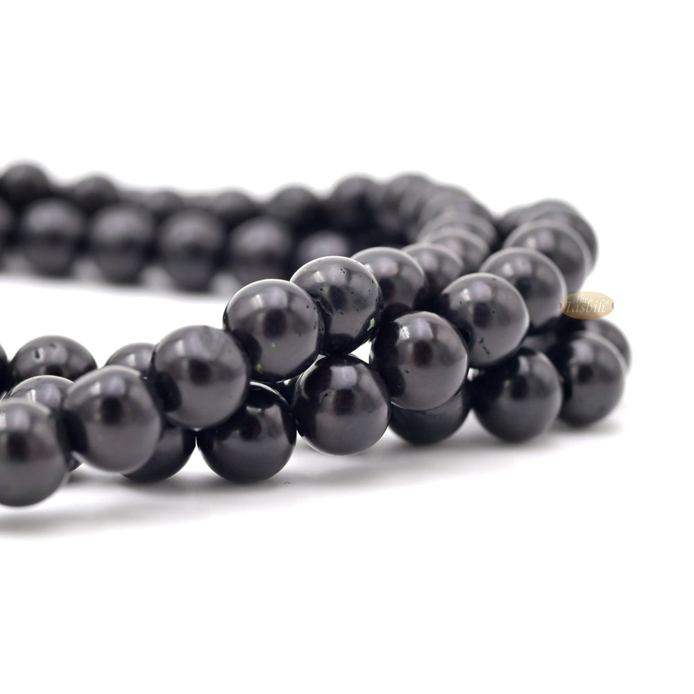 Genuine Black Kuka Tasbihs with Green Yarn Stops Choose Sizes 5.5 to 7mm