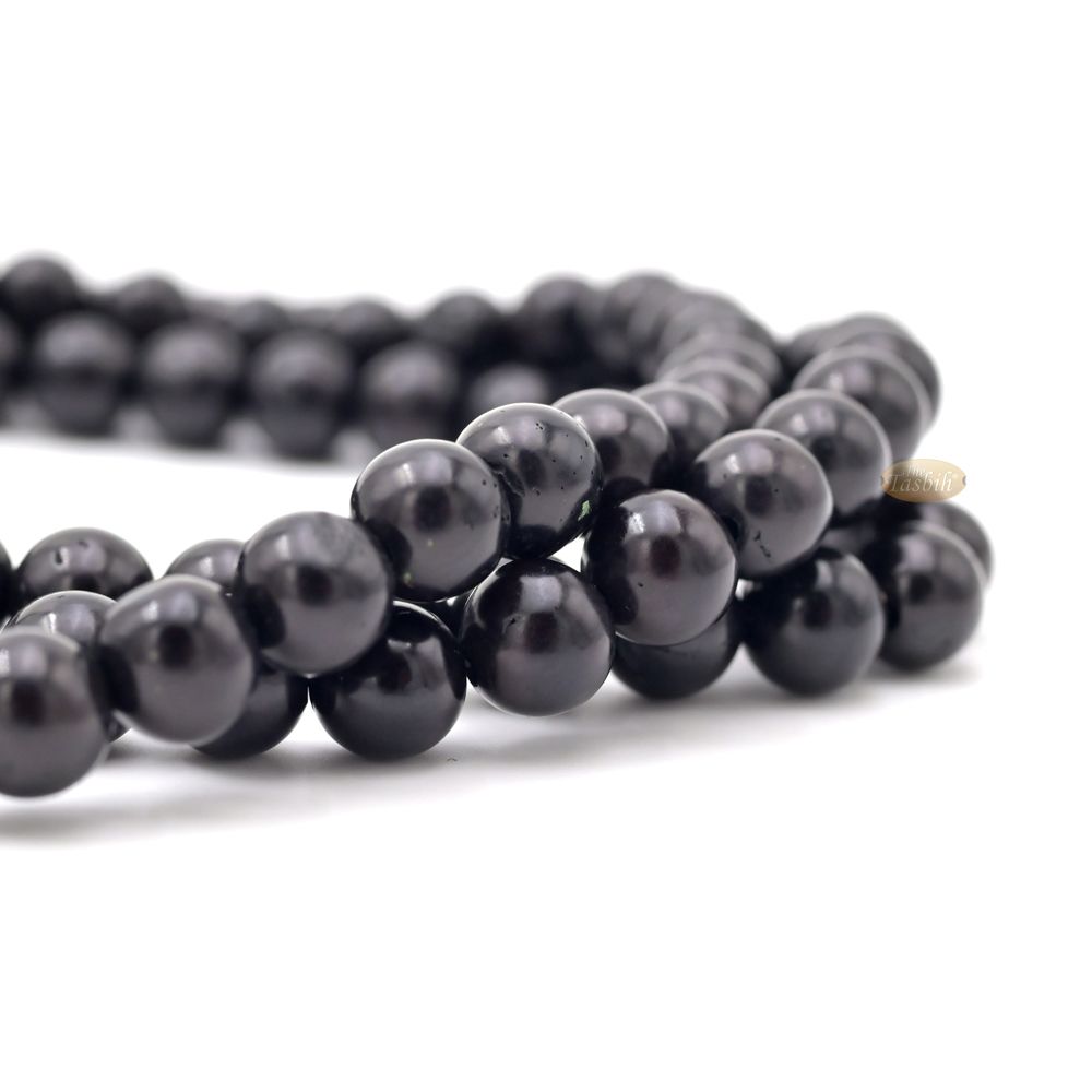 Genuine Black Kuka Tasbihs with Green Yarn Stops Choose sizes 5.5 to 7mm