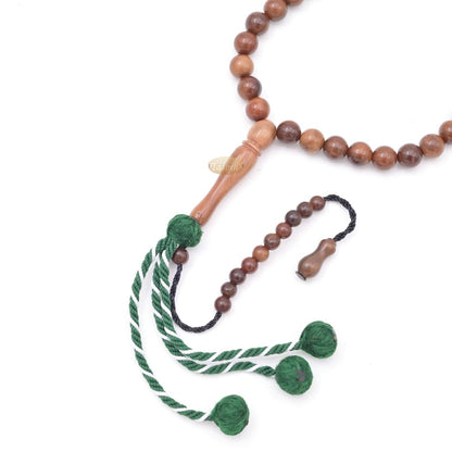 Natural Color Genuine Kuka 99 count Misbaha – Round-shaped Beads with Yarn Stops Choose sizes 7 to 9mm