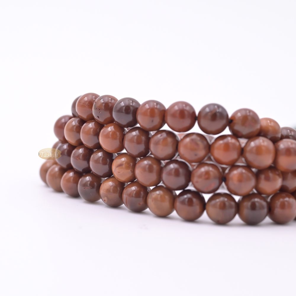 Natural Color Genuine Kuka 99 count Misbaha – Round-shaped Beads with Yarn Stops Choose sizes 7 to 9mm