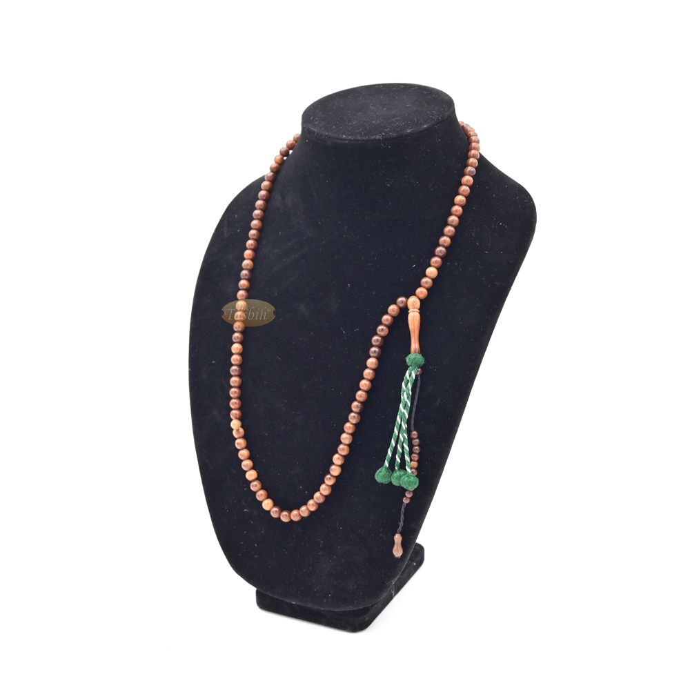 Natural Color Genuine Kuka 99 count Misbaha –  7-9mm Round-shaped Beads with Yarn Stops