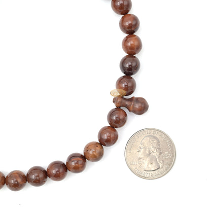 Natural Color Genuine Kuka 99 count Misbaha - Round-shaped Beads with Yarn Stops Choose Sizes 7 to 9mm