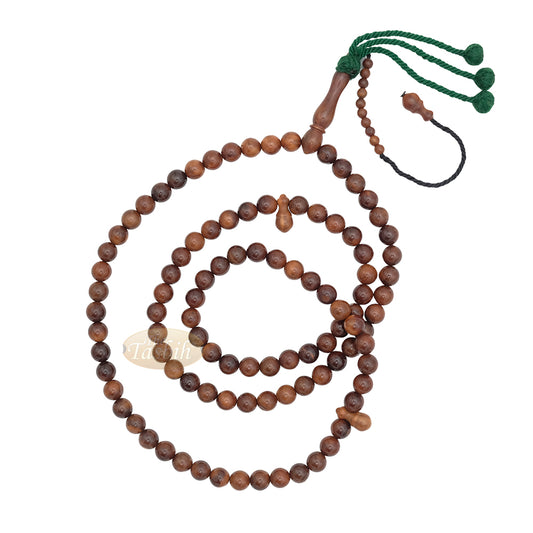 Natural Color Genuine Kuka Misbaha - 99 count with Yarn Stops Choose Sizes 6 to 9mm
