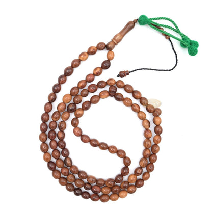 Large 12x10mm Genuine Kuka Misbaha – Handcrafted 99-bead Muslim Prayer Beads Tasbih