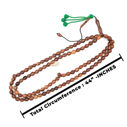 Large 12x10mm Genuine Kuka Misbaha – Handcrafted 99-bead Muslim Prayer Beads Tasbih