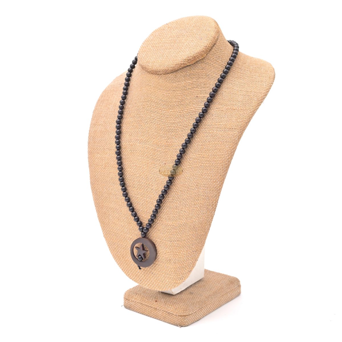 Natural Genuine Kuka 6mm Beads Necklace with Crescent & Star Pendant