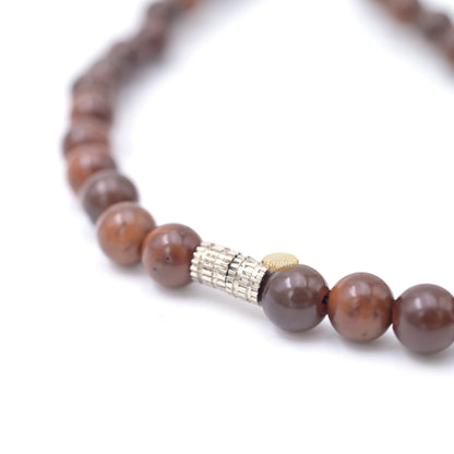 Natural Genuine Kuka 6mm Beads Necklace with Claw Wood Pendant