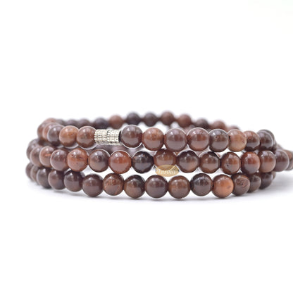 Natural Genuine Kuka 6mm Beads Necklace with Claw Wood Pendant
