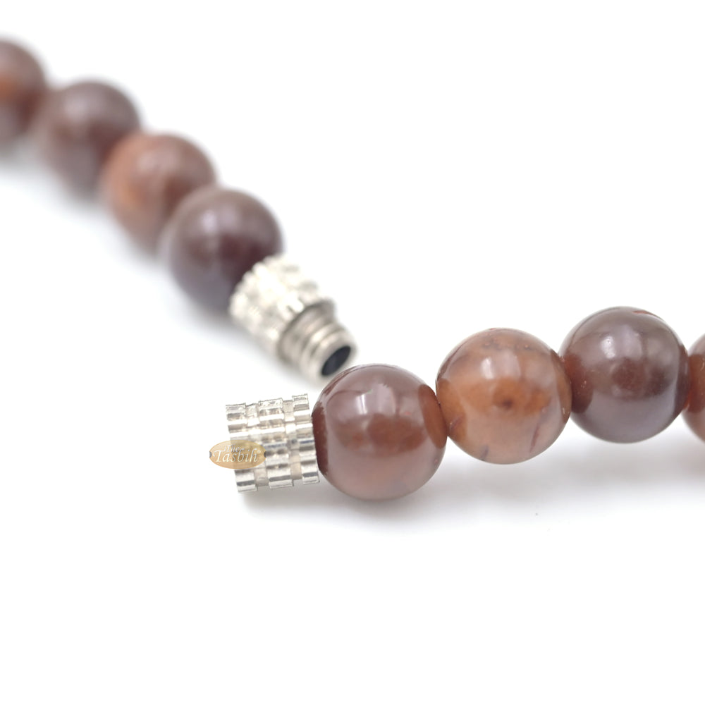 Natural Genuine Kuka 6mm Beads Necklace with Claw Wood Pendant