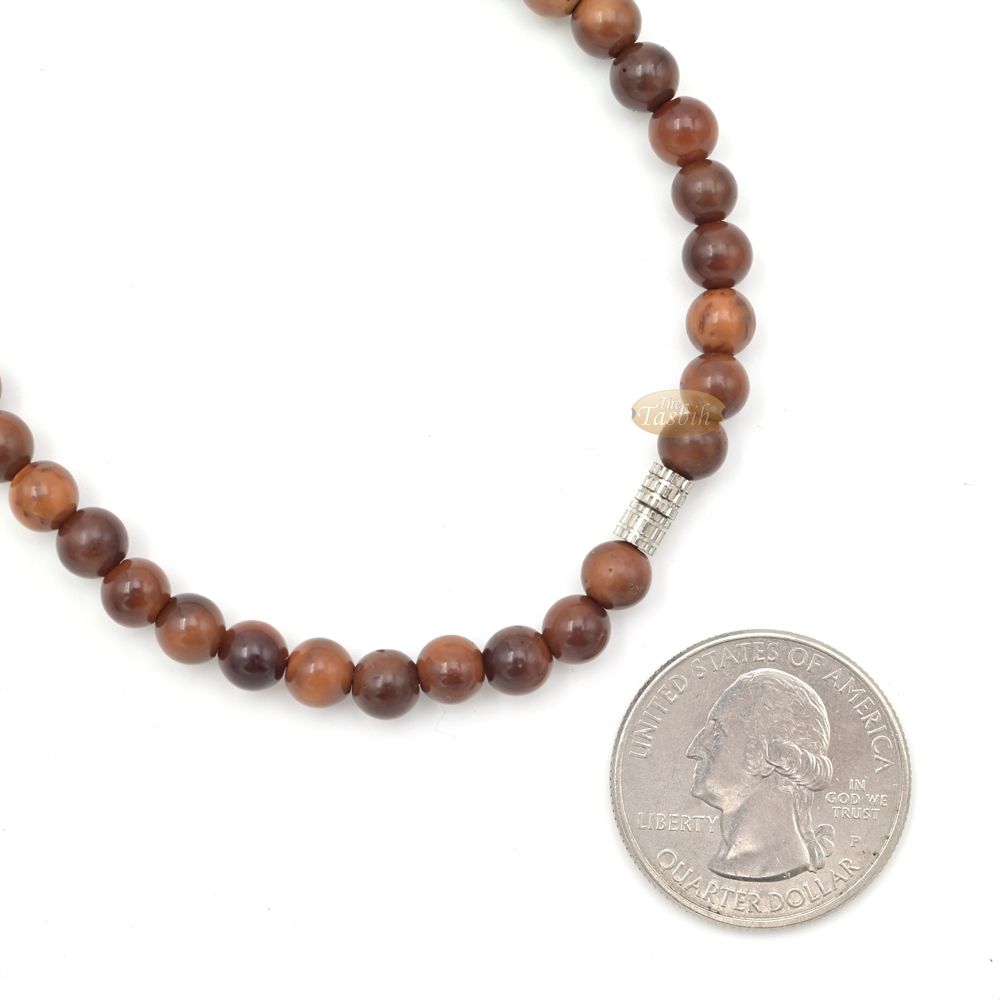 Natural Genuine Kuka 6mm Beads Necklace with Claw Sandal Pendant