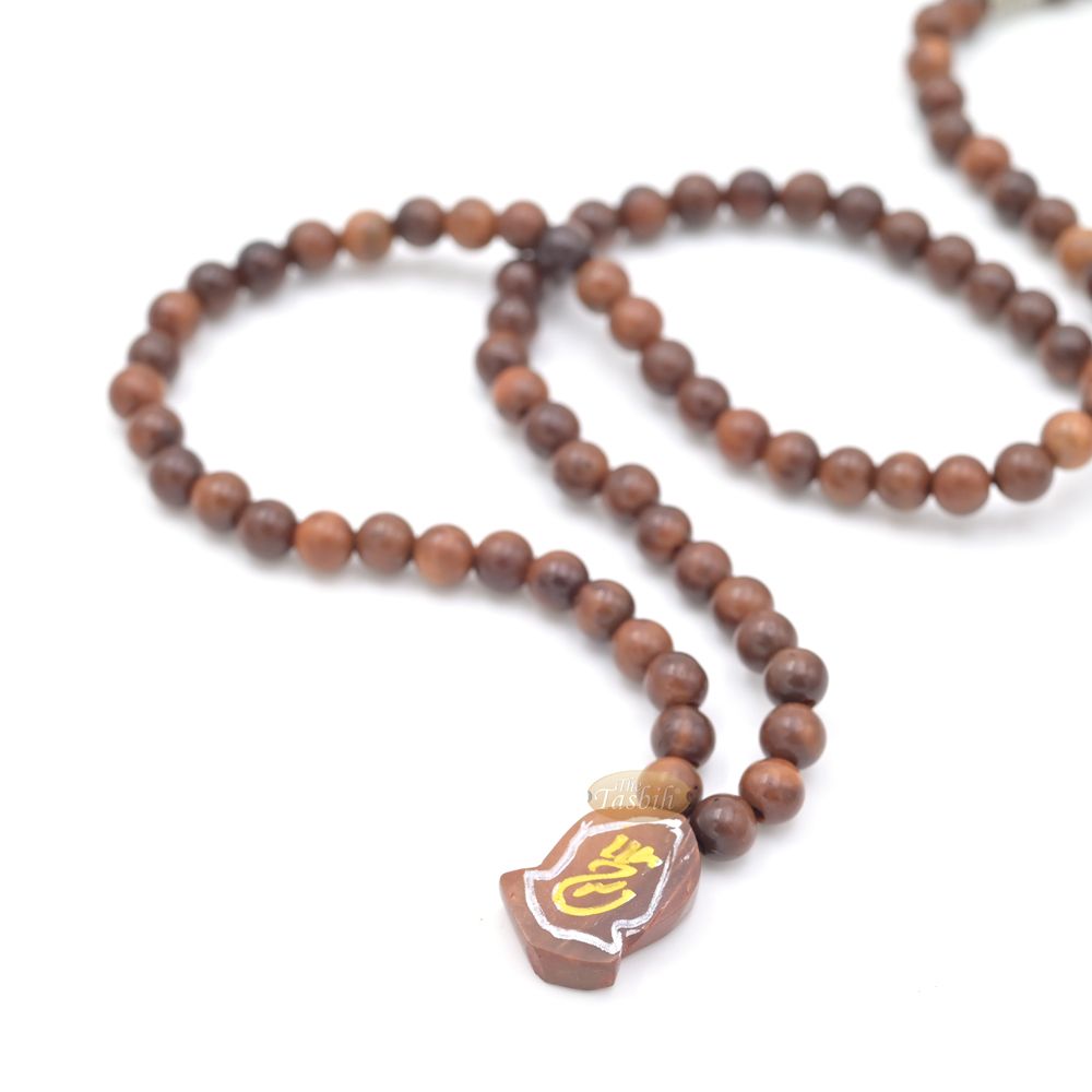 Natural Genuine Kuka 6mm Beads Necklace with Claw Sandal Pendant