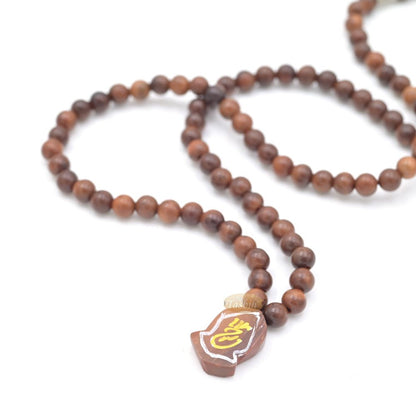 Natural Genuine Kuka 6mm Beads Necklace with Claw Sandal Pendant