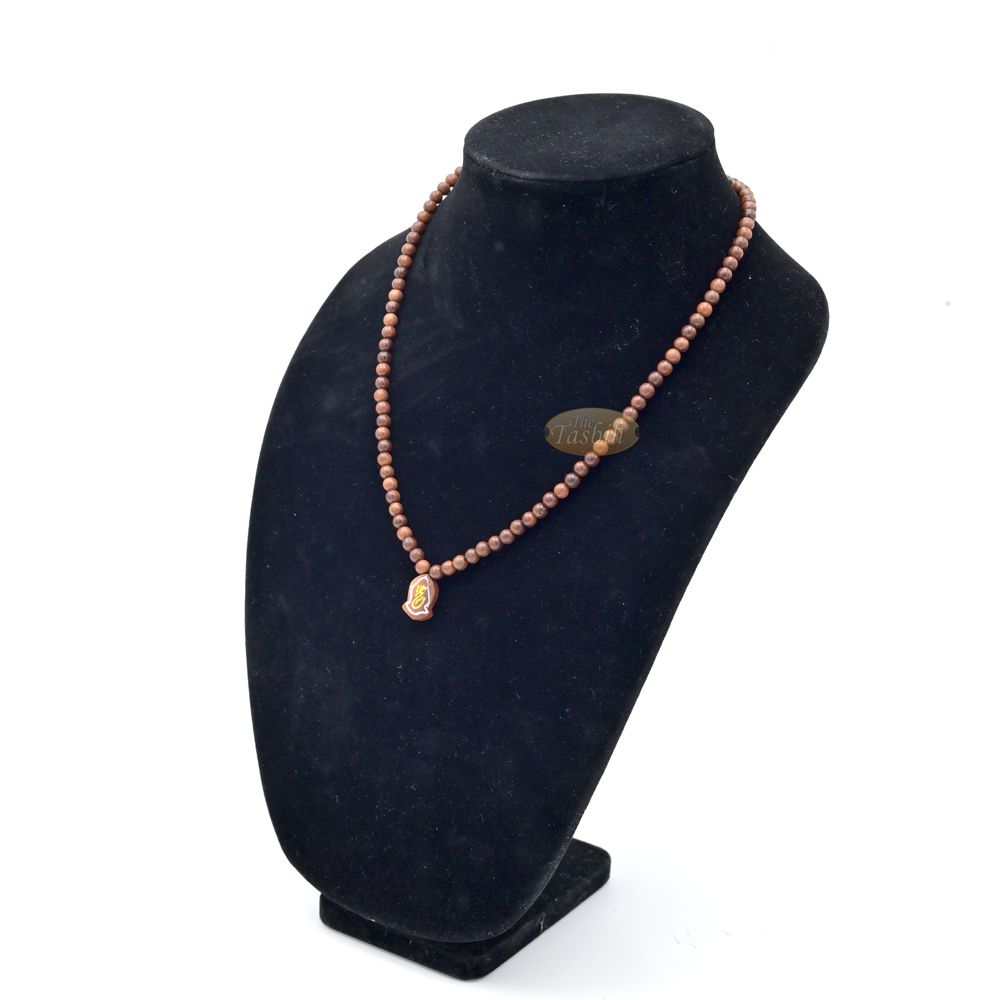 Natural Genuine Kuka 6mm Beads Necklace with Claw Sandal Pendant
