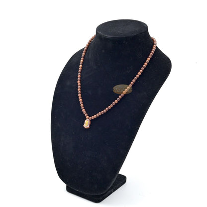 Natural Genuine Kuka 6mm Beads Necklace with Claw Sandal Pendant