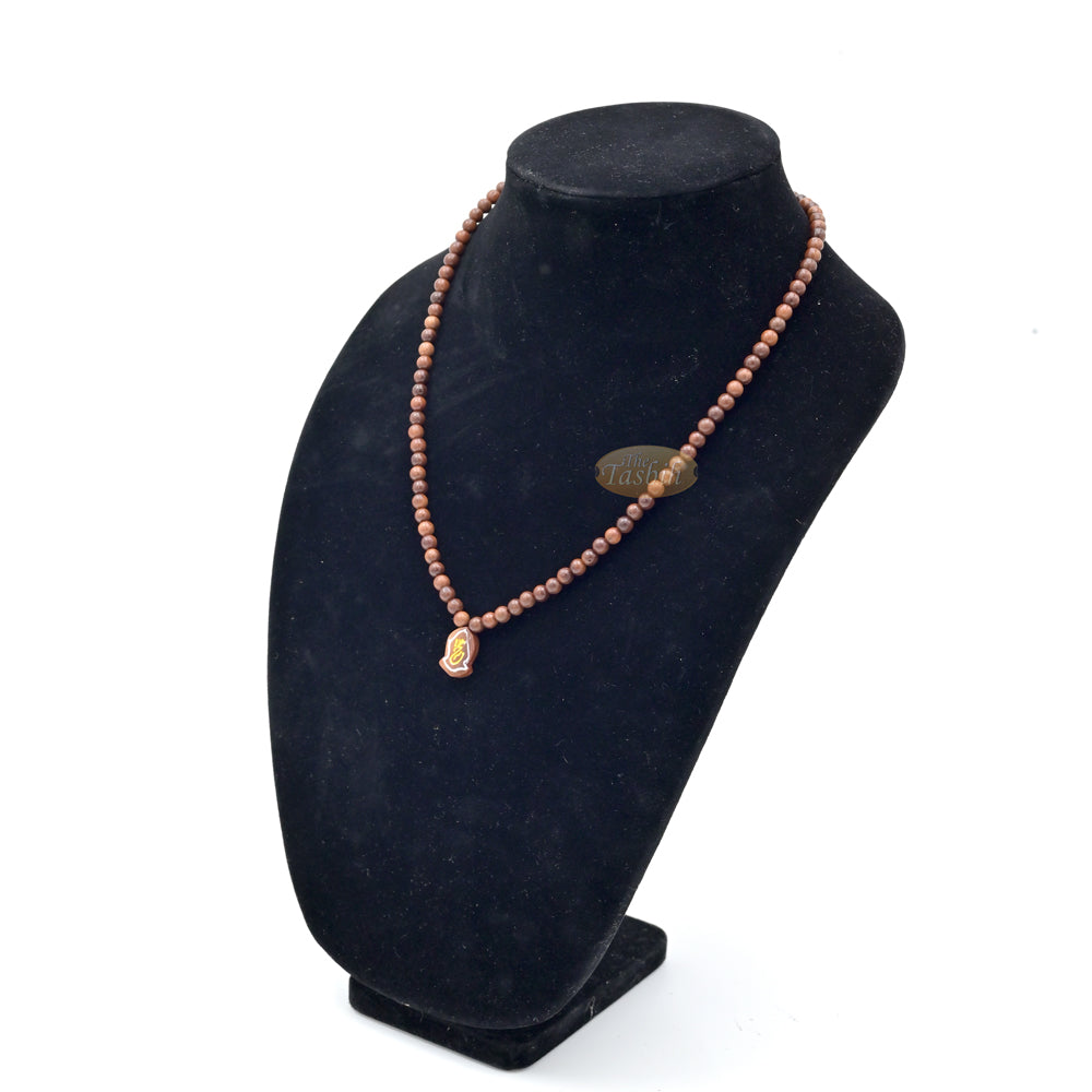 Natural Genuine Kuka 6mm Beads Necklace with Claw Sandal Pendant