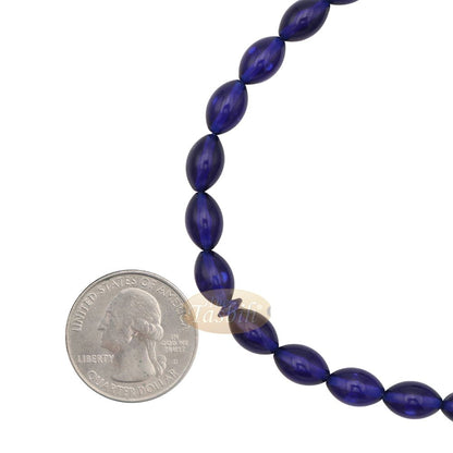 Tasbih Tapered Oval Translucent Blue 33 7×10 mm Monomer Beads