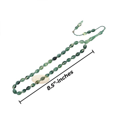 Marble Dark Green 9×12 mm Monomer Bead – 33ct Muslim Prayer Beads Misbaha
