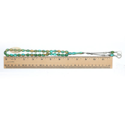 Tasbih Islam Kecil 33-Ct Tasbih 7x11 mm Akrilik Oval Transparan Marmer Pirus Biru Hijau Emas Dari Konya Perak Kizilay Charms