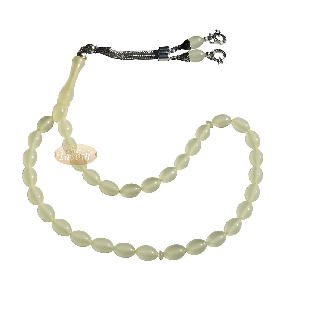33-Bead Glow-In-The-Dark Acrylic Oval Turkish-Style Tasbih Muslim Dhikr Beads with Kizilay Charms