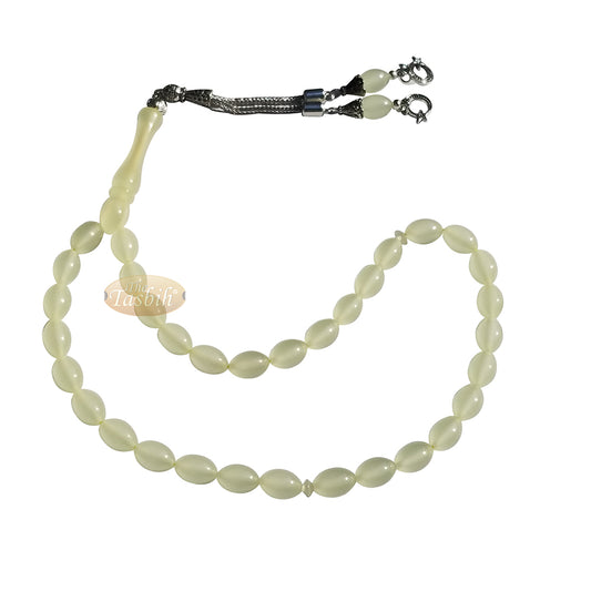 33-Bead Glow-In-The-Dark Acrylic Oval Turkish-Style Tasbih Muslim Dhikr Beads with Kizilay Charms