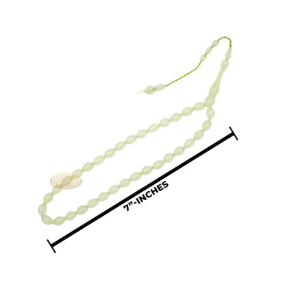 Green Glow-In-The-Dark Plastic Tasbih – 12×9 mm Prayer Beads Subha