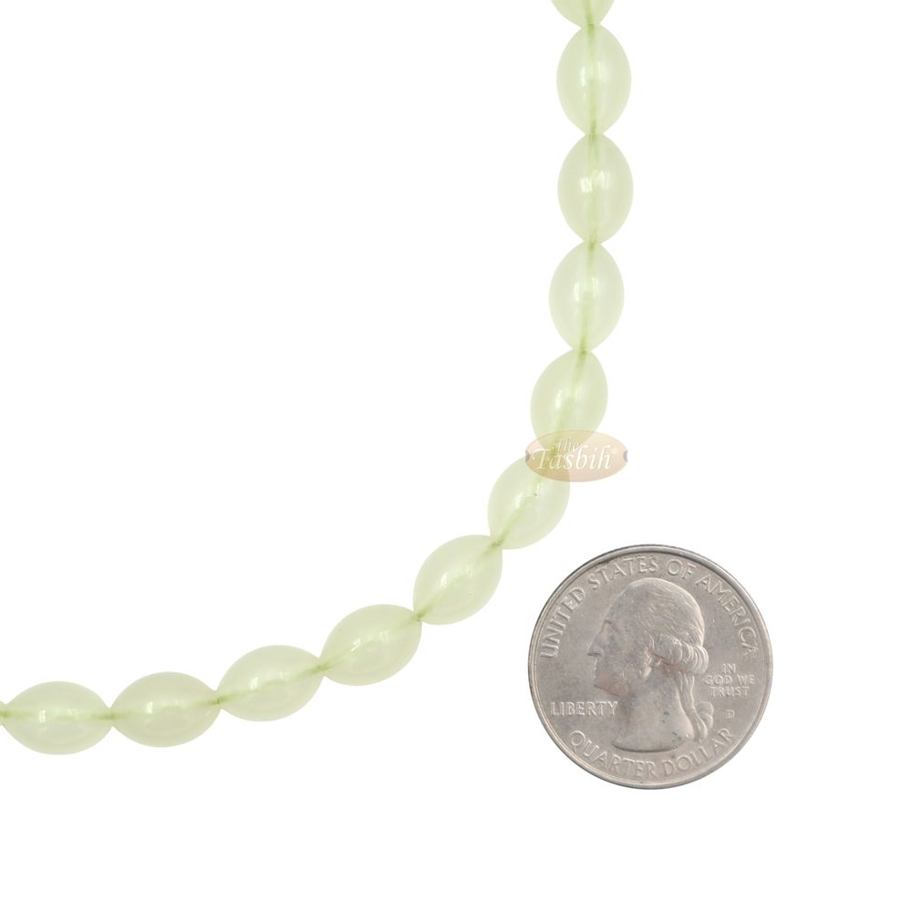 Green Glow-In-The-Dark Plastic Tasbih – 12×9 mm Prayer Beads Subha