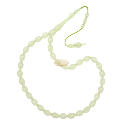 Green Glow-In-The-Dark Plastic Tasbih – 12×9 mm Prayer Beads Subha