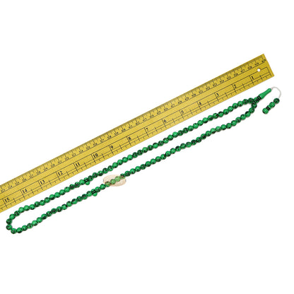 Muslim Prayer Beads Tasbih with Allah Muhammad engraved On 7 mm Beads 26-inch Bright Green - 99 count Tasbeeh Sibha Misbaha Dhikr Beads For Salawat