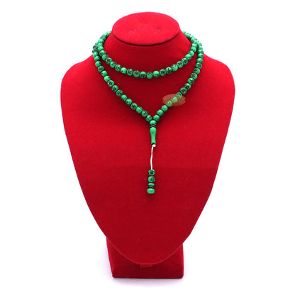 Muslim Prayer Beads Tasbih with Allah Muhammad engraved On 7 mm Beads 26-inch Bright Green - 99 count Tasbeeh Sibha Misbaha Dhikr Beads For Salawat
