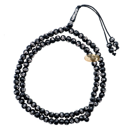 Tasbih Plastik Hitam Kecil 7 mm Perak Allah Muhammad