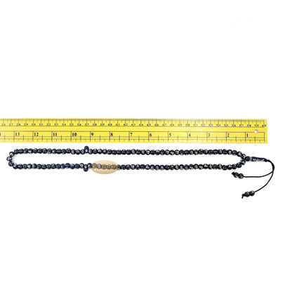 Tasbih Plastik Hitam Kecil 7 mm Perak Allah Muhammad