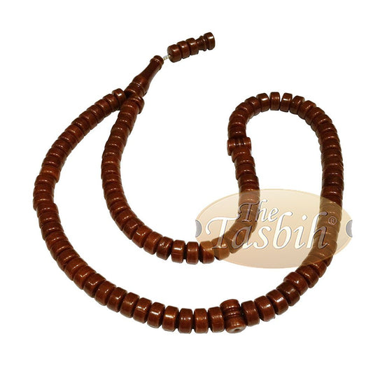 Small Dark Brown Plastic Tasbih with 6×5 mm Disc-Shaped Beads – Sturdy Rosary Dhikr Zikr Prayer