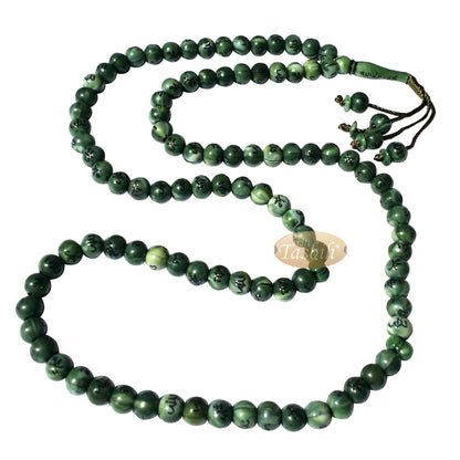 Tasbih Islam Plastik Hijau Marmer Besar 10 mm Hitam Allah Muhammad