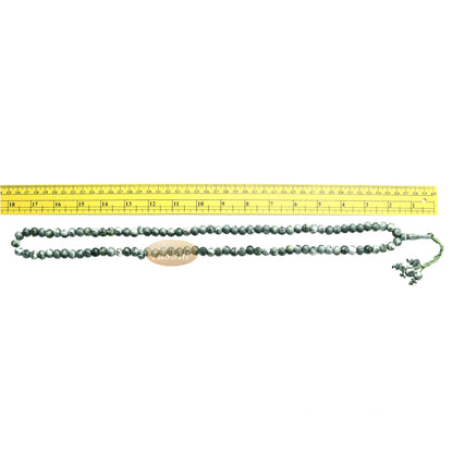 Tasbih Islam Plastik Hijau Marmer Besar 10 mm Hitam Allah Muhammad