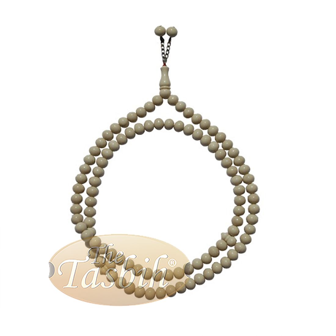 Large 12x9mm Cream Color Monomer Tasbih Prayer Beads Bead Chain Tassel