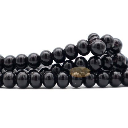Tasbih Muslim Monomer Hitam Besar 12x9,5 mm Rantai Rumbai 99 Butir