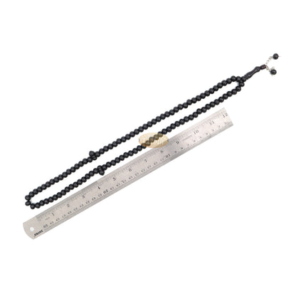 Tasbih Muslim Monomer Hitam Besar 12x9,5 mm Rantai Rumbai 99 Butir