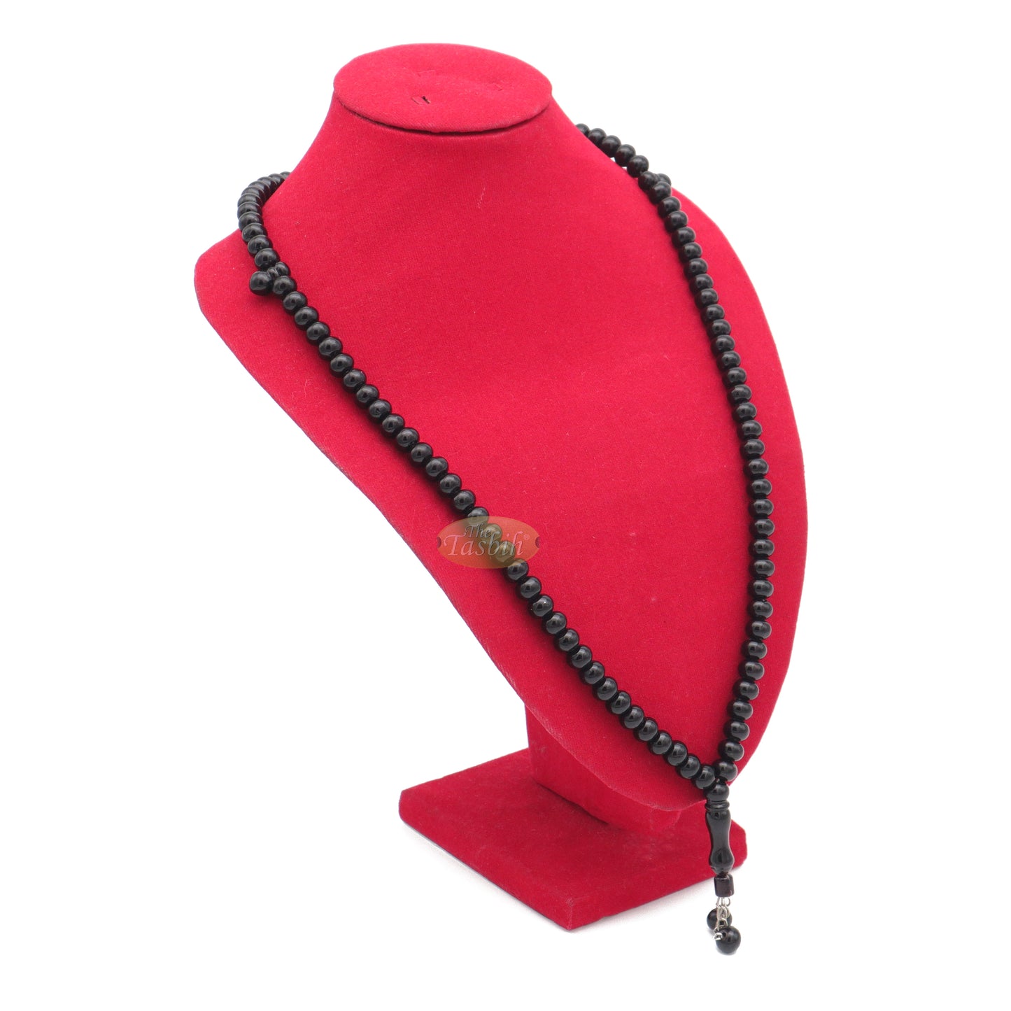 Tasbih Muslim Monomer Hitam Besar 12x9,5 mm Rantai Rumbai 99 Butir